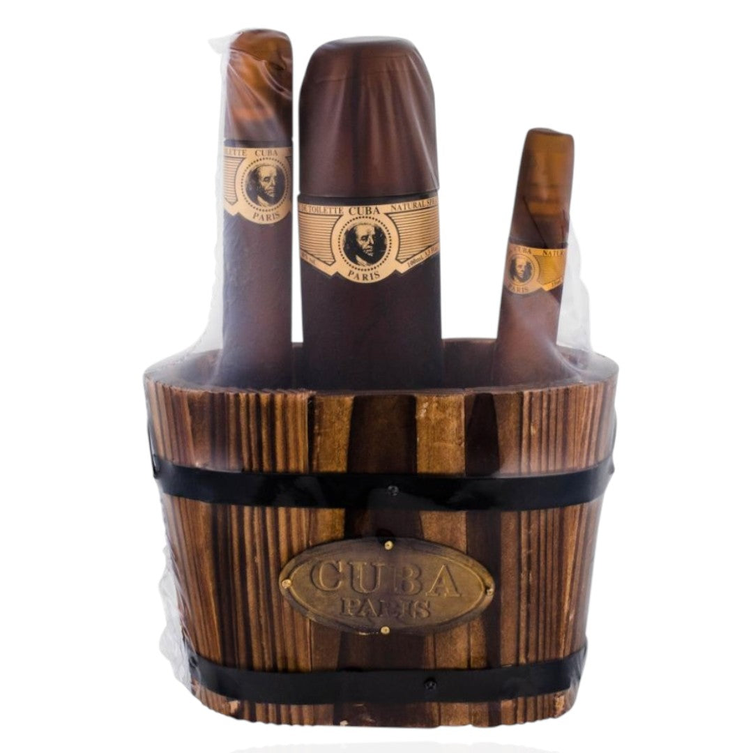 Cuba Gold от Cuban Мъжки подаръчен комплект от 3 части – 100 ml EDT (3.4 oz) + 35 ml EDT (1.17 oz) + 15 ml EDT (0.5 oz)