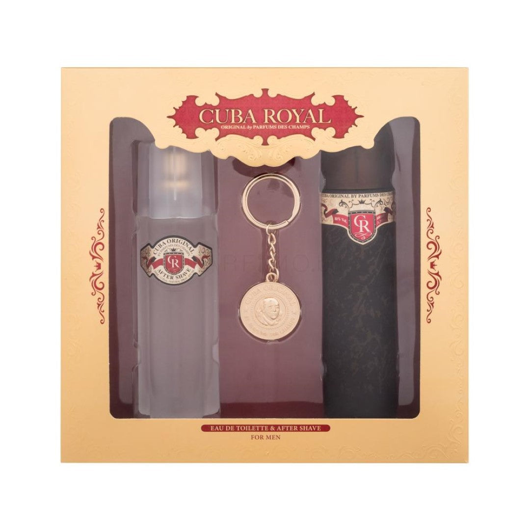 Подаръчен комплект  Cuba Royal – Мъжки EDT 100 ml + афтършейв 100 ml + ключодържател