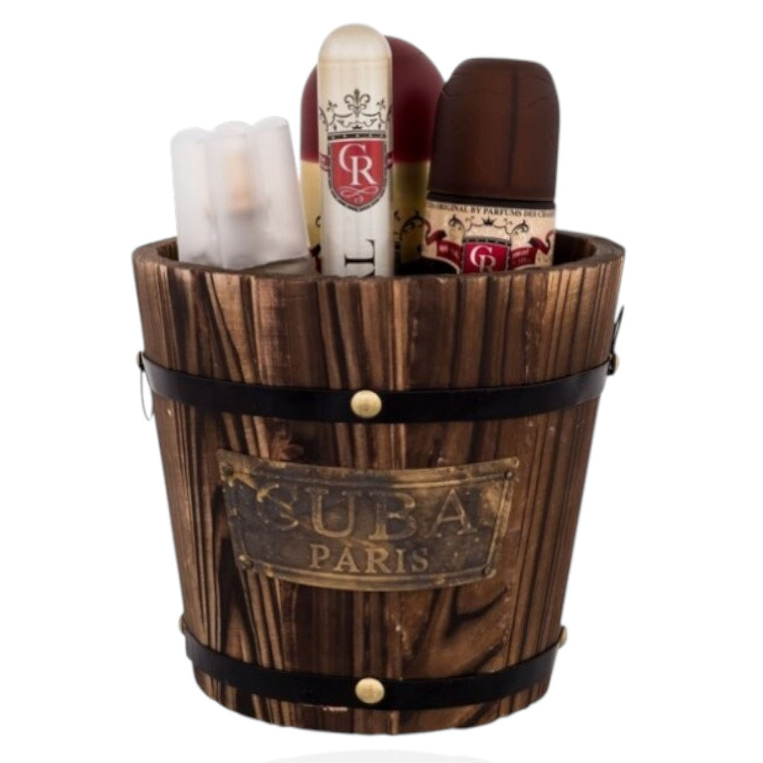 Cuba Royal от Cuban за мъже - подаръчен комплект от 4 части 3.3oz EDT спрей, 1.17oz EDT спрей, 6.6oz спрей за тяло, 3.3oz лосион за след бръснене, кофичка